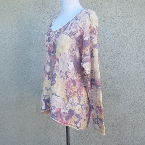 Free People Floral Print Sweater Top - Picture 3 of 8